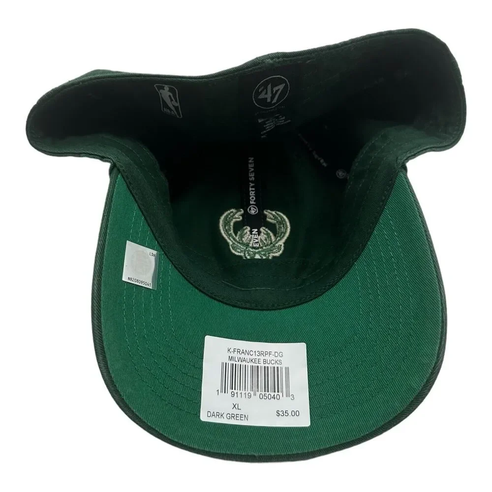 '47 Brand Milwaukee Bucks NBA Franchise Fitted Hat Cap Green Size XL‎ Basketball